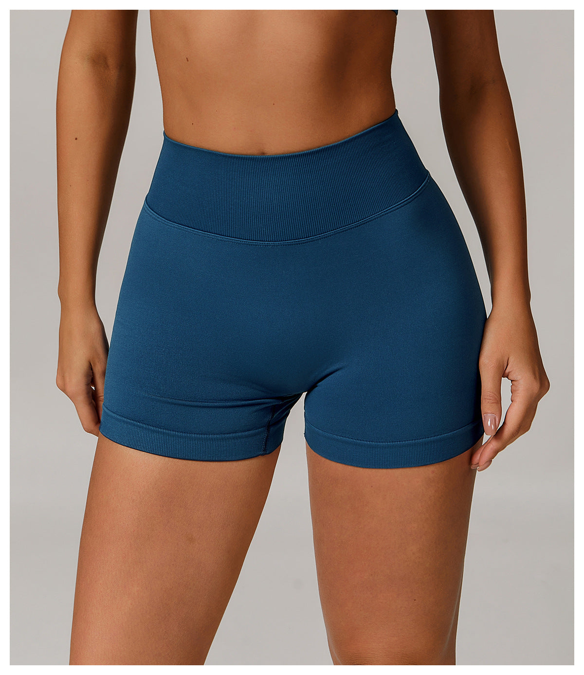 Seamless High-Waisted Yoga Shorts: Tummy-Control & Butt-Lifting Fitness Biker Shorts 4385