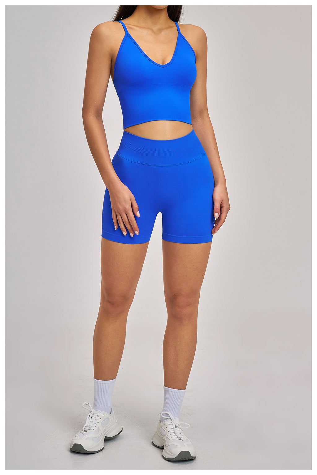 Seamless Criss-Cross Yoga Set: High-Stretch Slim-Fit Activewear & Performance Suite 4486