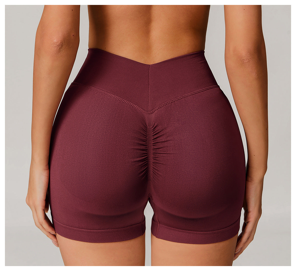 Seamless High-Waisted Yoga Shorts: Tummy-Control & Butt-Lifting Fitness Biker Shorts 4385