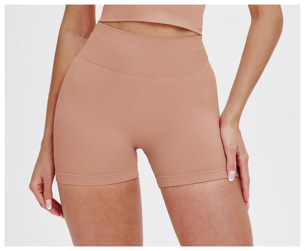Seamless High-Waisted Yoga Shorts: Booty-Lifting Quick-Dry Activewear for Running & Fitness 9687