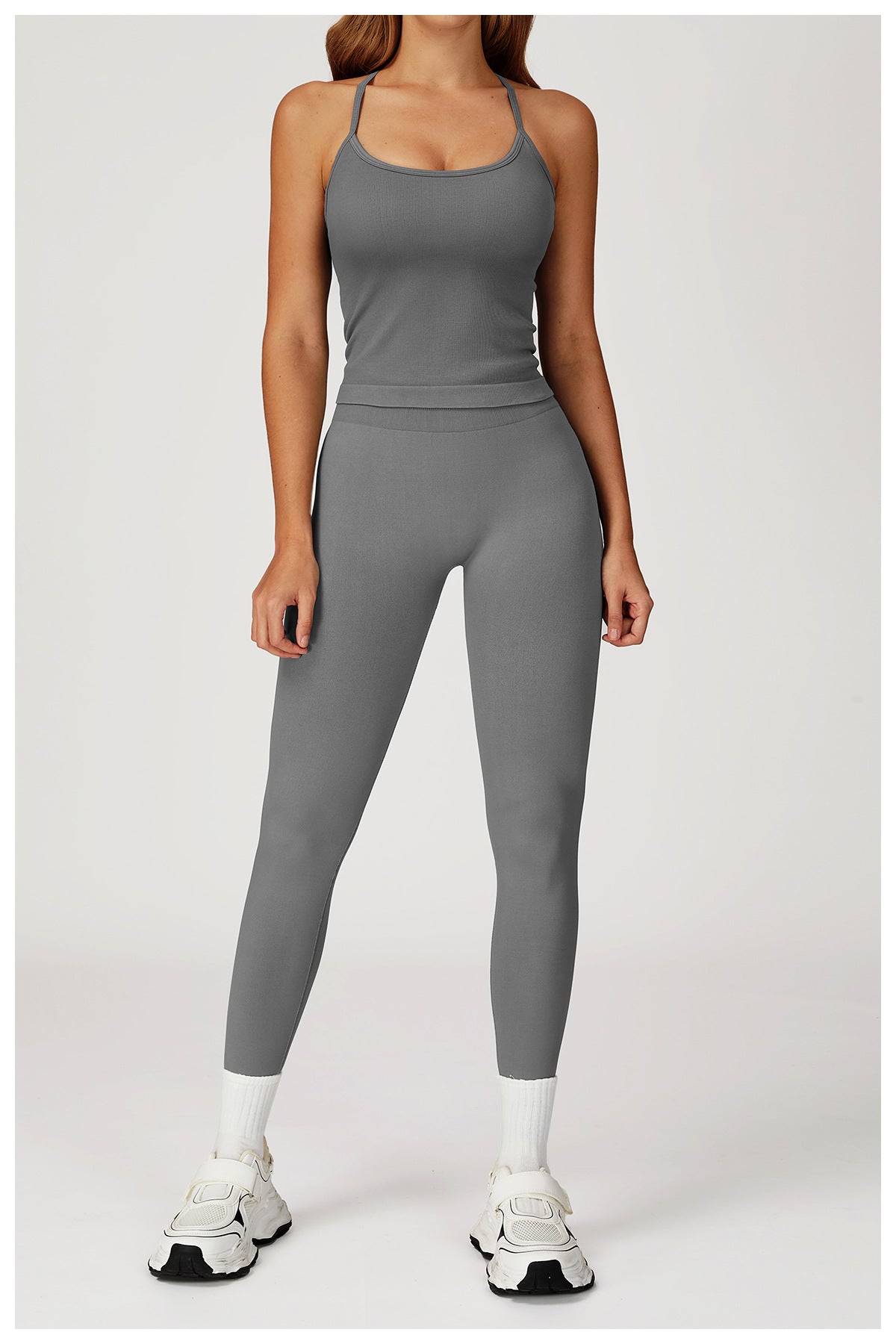 Legging de yoga taille haute sans couture : Vêtement de sport galbant et gainant pour la course en extérieur 2553