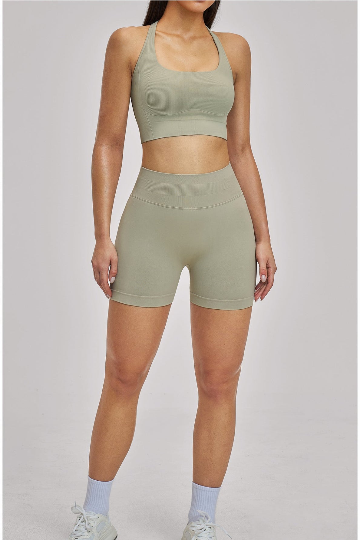 Ensemble de yoga dos nageur sans couture : Tenue de sport extensible et ajustée pour la course et le fitness 4326