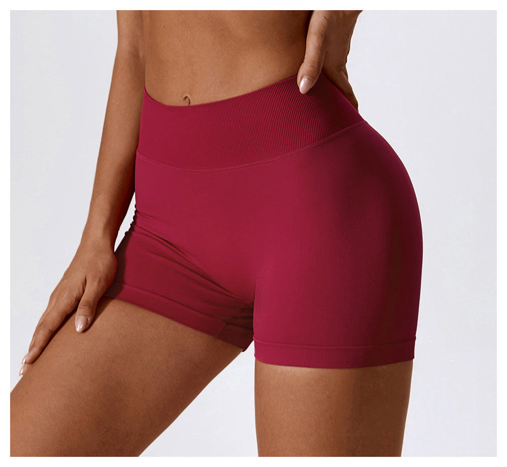 Seamless High-Waisted Yoga Shorts: Tummy-Control & Butt-Lifting Fitness Biker Shorts 4385