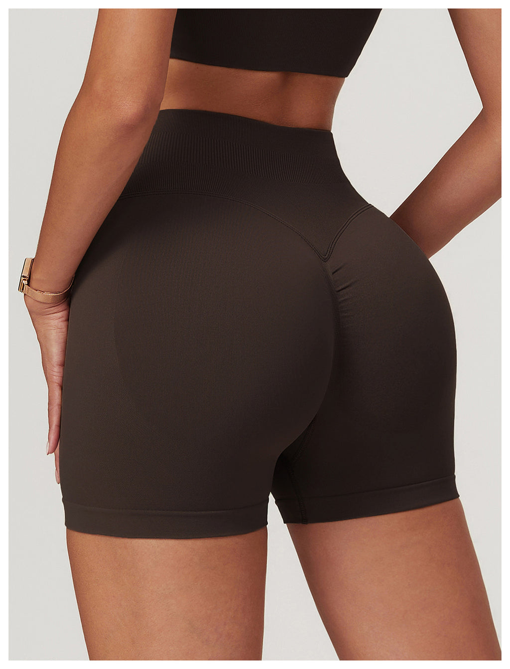 Seamless High-Waisted Yoga Shorts: Booty-Lifting Quick-Dry Activewear for Summer Fitness 5563