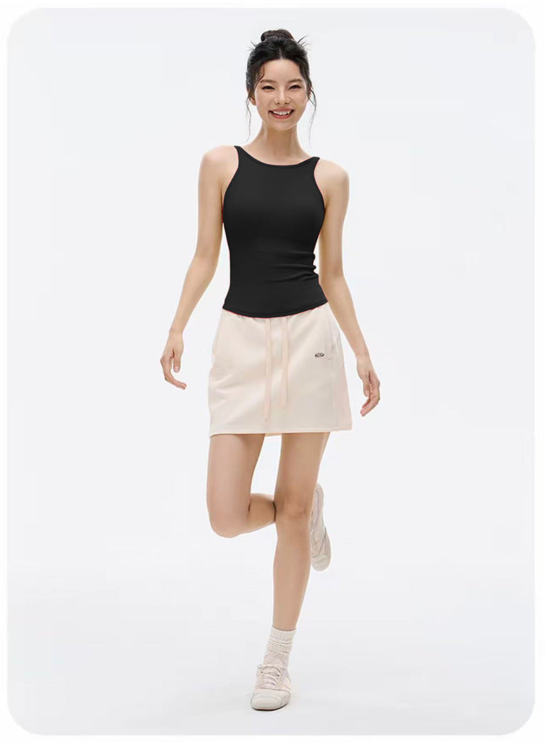 Soutien-gorge de sport push-up antichoc à bonnets fixes pour femmes, débardeur de yoga pour le printemps et l'été, gilet de course et de fitness respirant simple et élégant pour l'extérieur