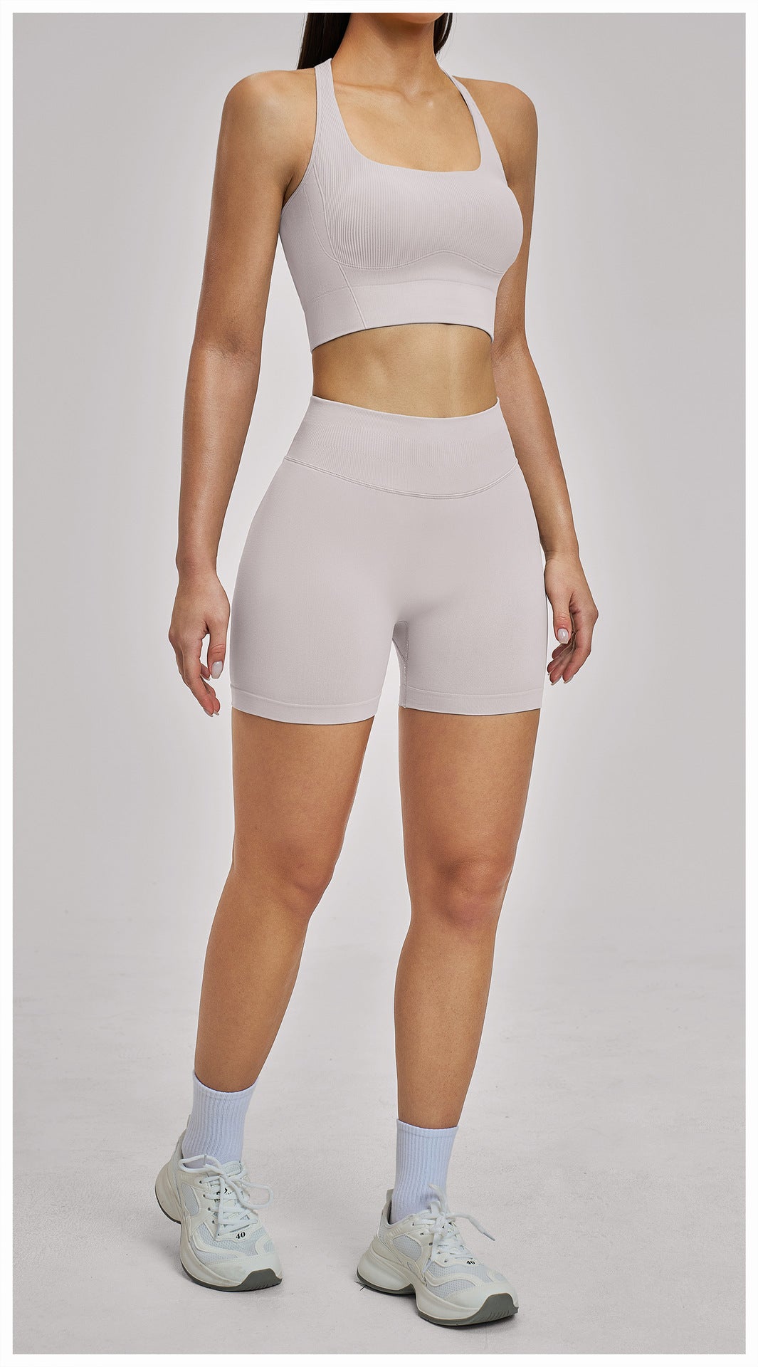 Ensemble de yoga dos nageur sans couture : Tenue de sport extensible et ajustée pour la course et le fitness 4326