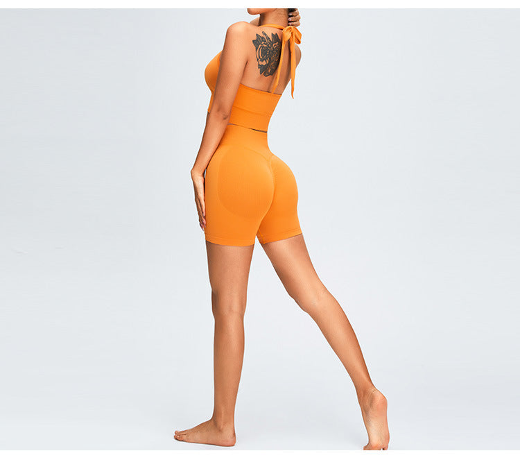 Seamless Peach-Lift Yoga Set: Slim-Fit Scrunch Butt Leggings & Running Workout Activewear
