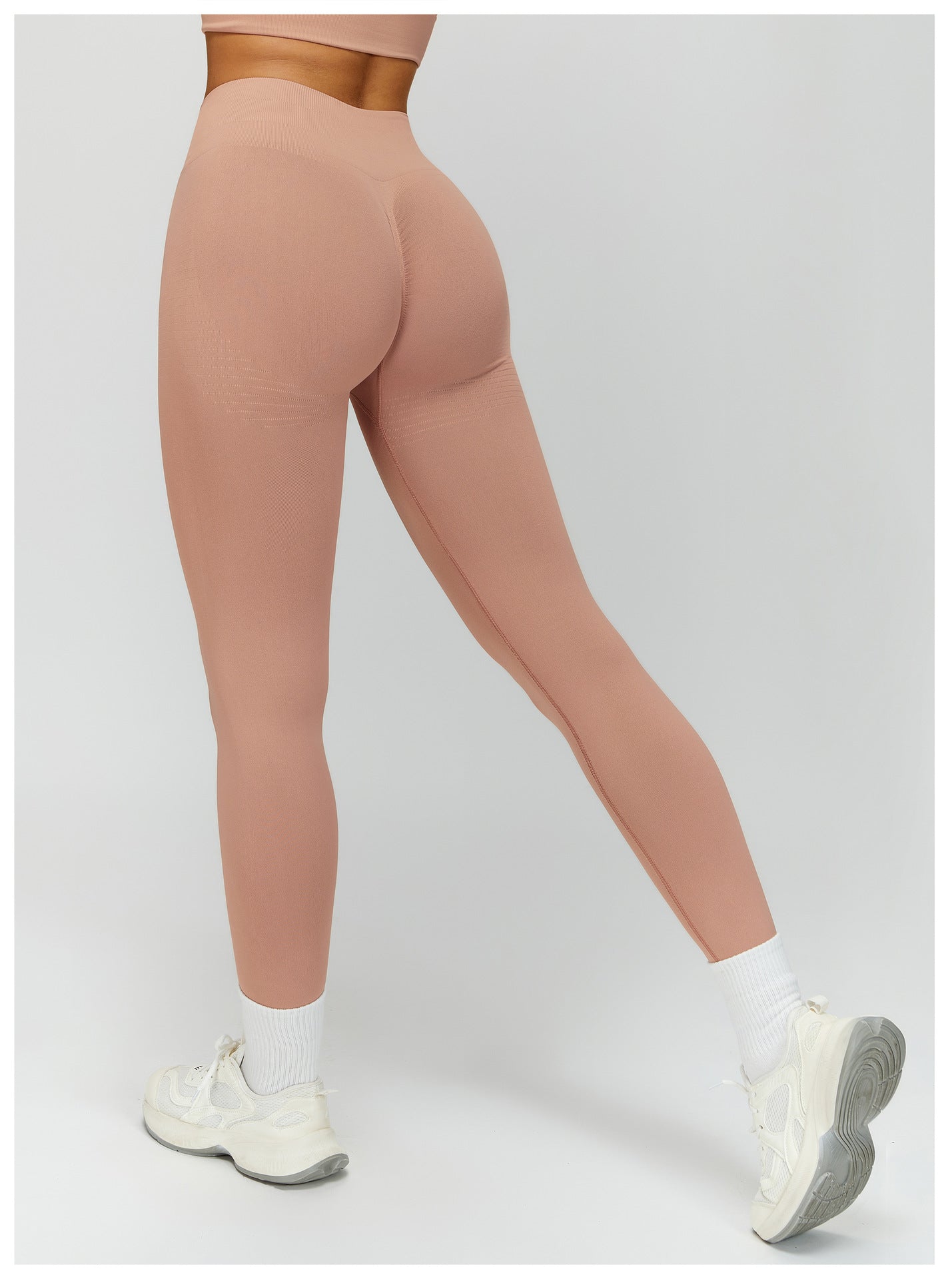 Seamless Ribbed-Waistband Yoga Leggings: High-Waisted Tummy-Control & Booty-Lifting Fitness Pants 6825