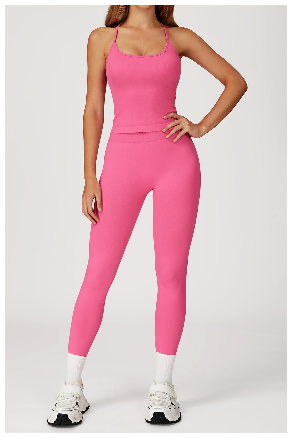 Legging de yoga taille haute sans couture : Vêtement de sport galbant et gainant pour la course en extérieur 2553