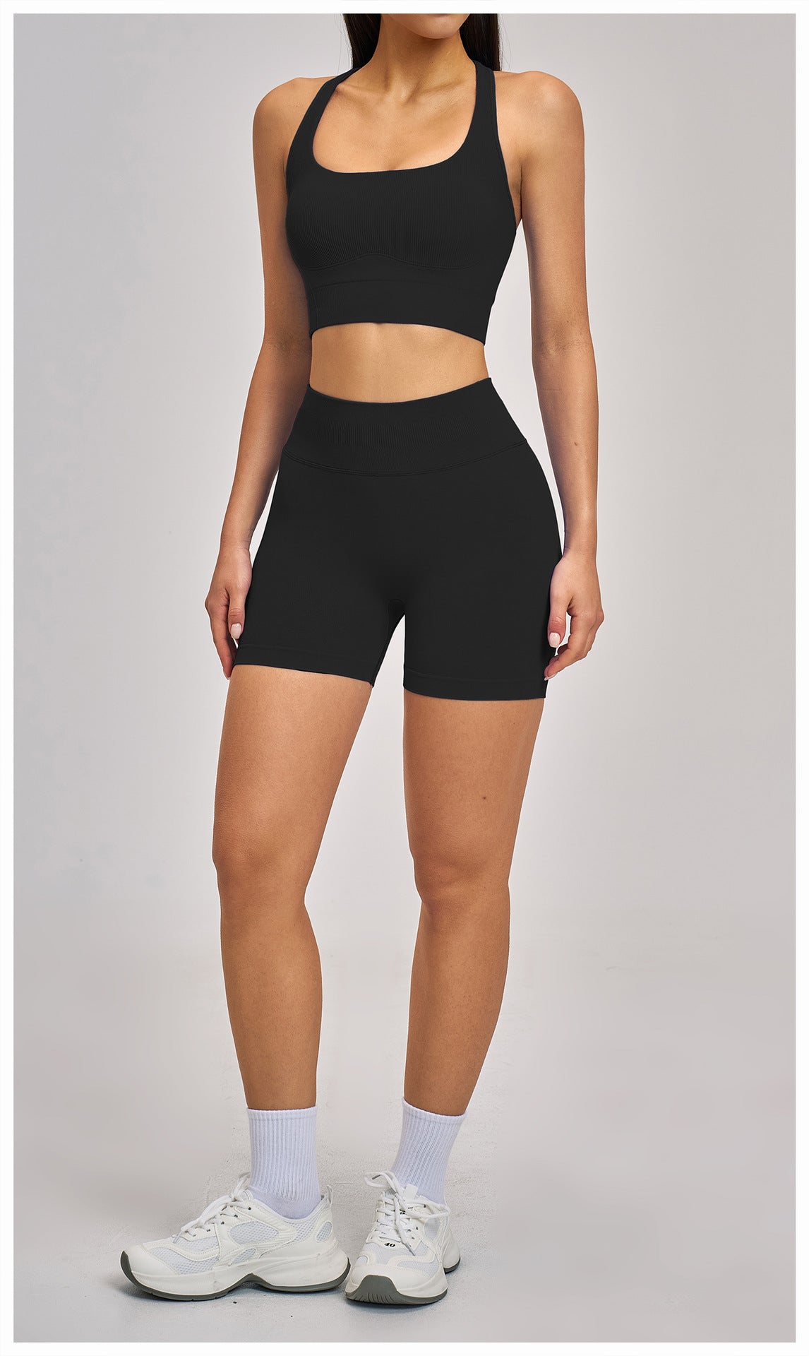 Ensemble de yoga dos nageur sans couture : Tenue de sport extensible et ajustée pour la course et le fitness 4326