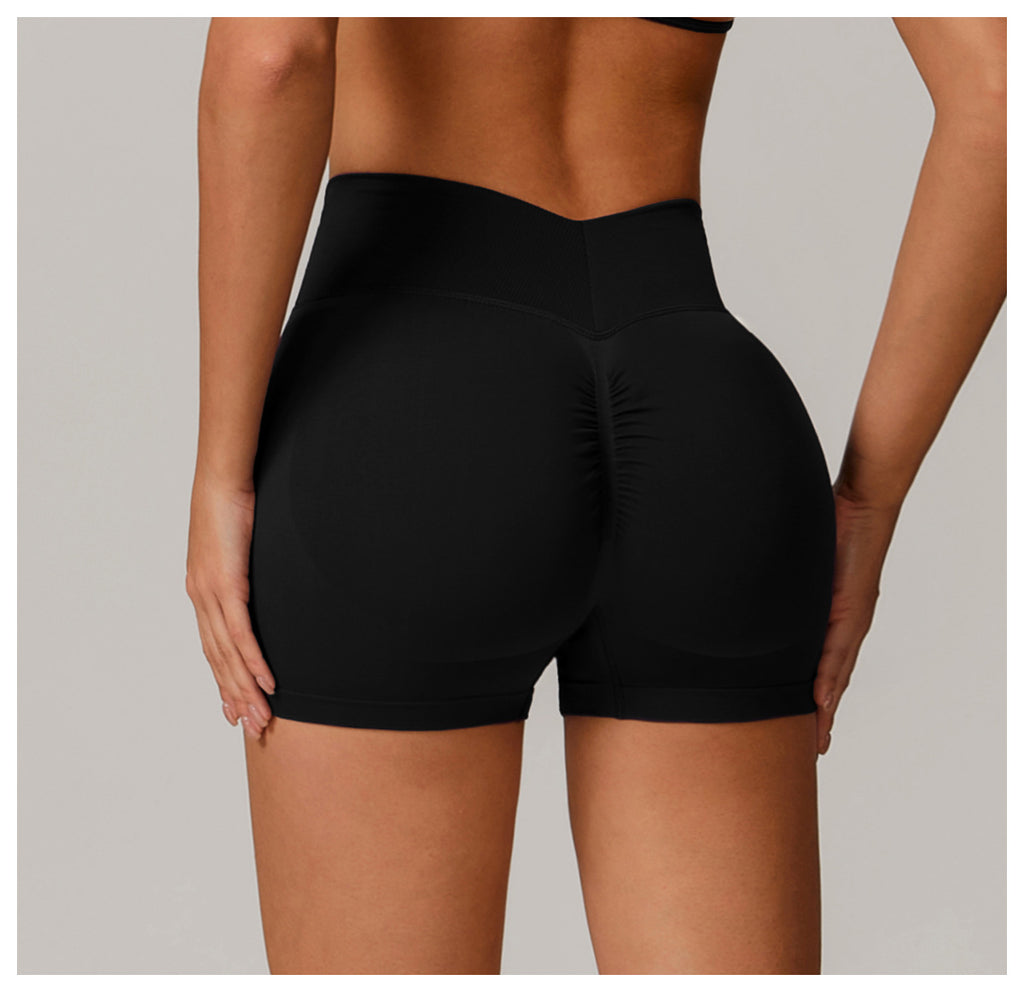 Short de Yoga Taille Haute Sans Couture : Short Cycliste de Sport Gainant et Rehausseur de Fesses 4389