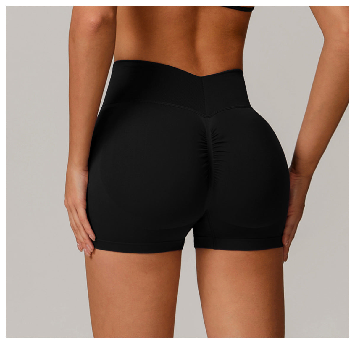 Short de Yoga Taille Haute Sans Couture : Short Cycliste de Sport Gainant et Rehausseur de Fesses 4389
