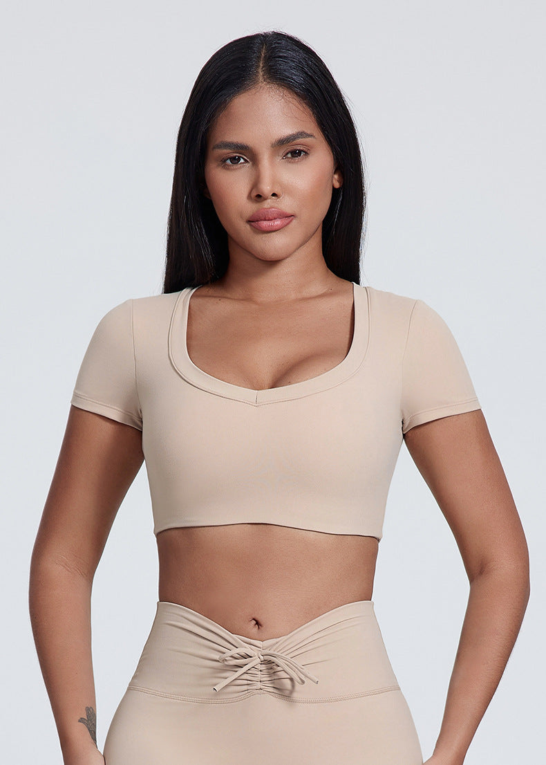 Débardeur de Yoga Sans Couture Nude-Feel : Soutien-Gorge Sport Rembourré et Débardeur de Course Ajusté pour Femme