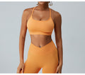 Seamless Skinny-Strap Yoga Cami: Criss-Cross Back Sports Bra & Padded Fitness Tank Top