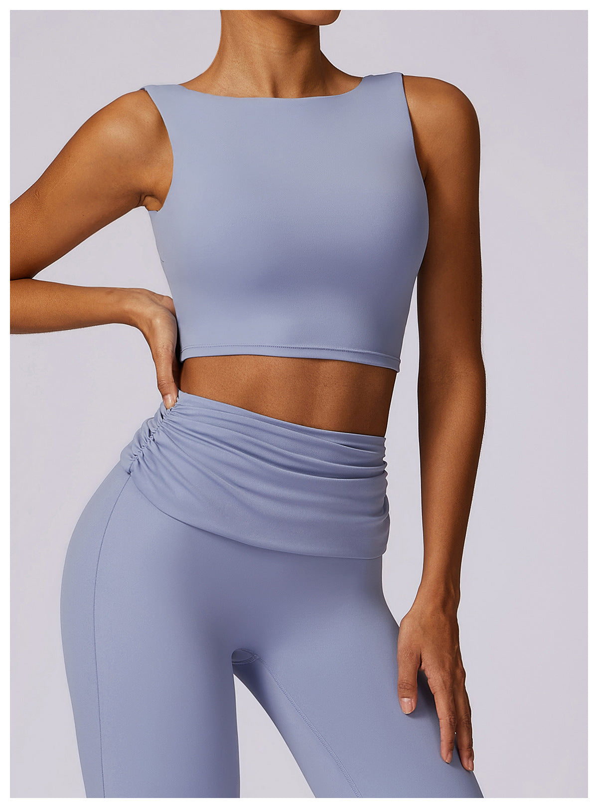 Yoga-Tanktop mit hohem Halt, stoßfest, Racerback, Push-up, schnell trocknend, Fitness-Top, Running, schmaler Sport-BH