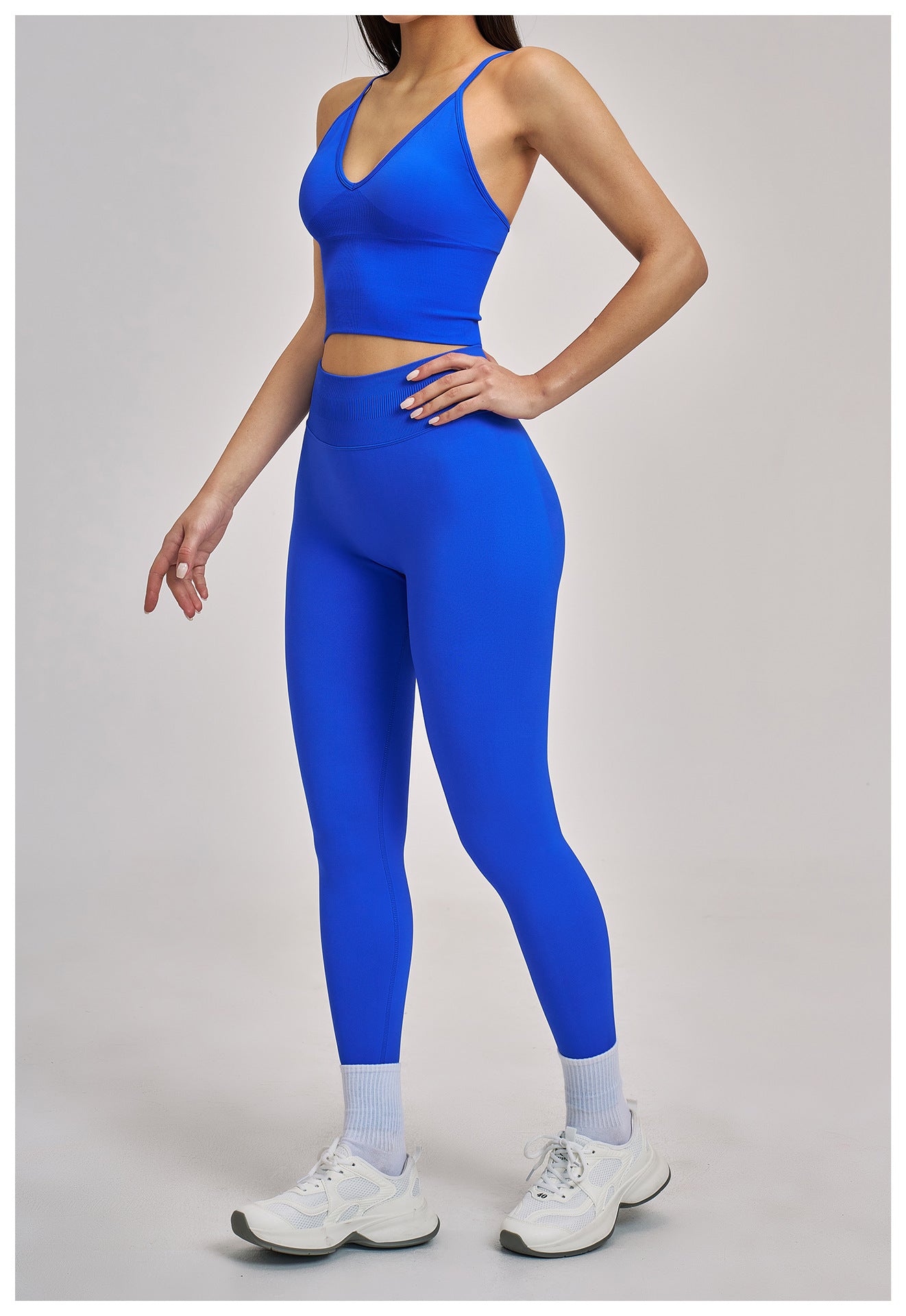 Seamless Racerback Yoga Set: High-Stretch Slim-Fit Activewear for Running & Fitness 5344