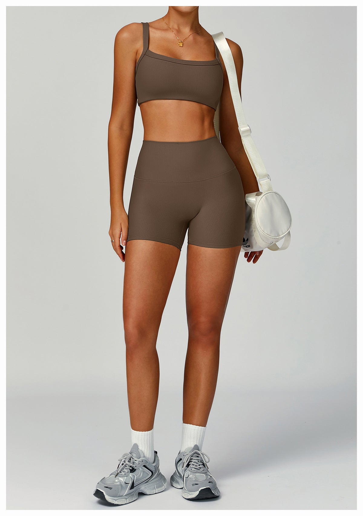 Short de Yoga Côtelé Taille Haute pour Femme, Vêtement de Fitness Gainant et Remontant les Fesses, Short de Course en Extérieur