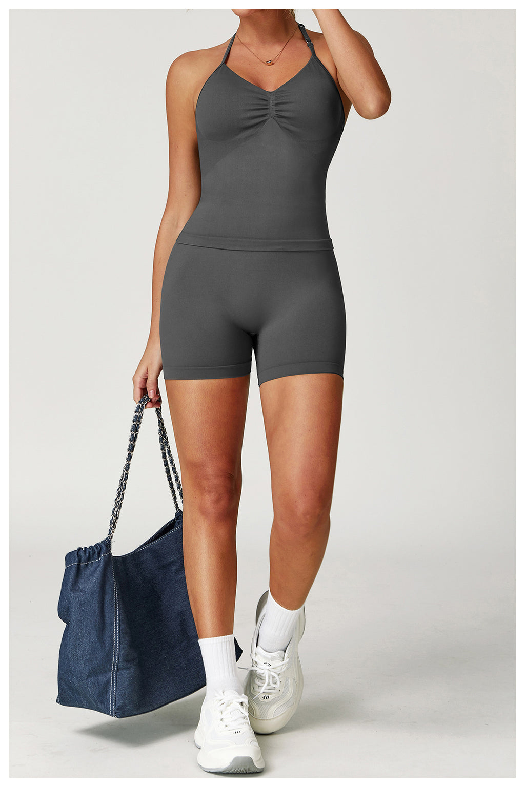 Seamless High-Waisted Yoga Shorts: Booty-Lifting Quick-Dry Activewear for Summer Fitness 5563