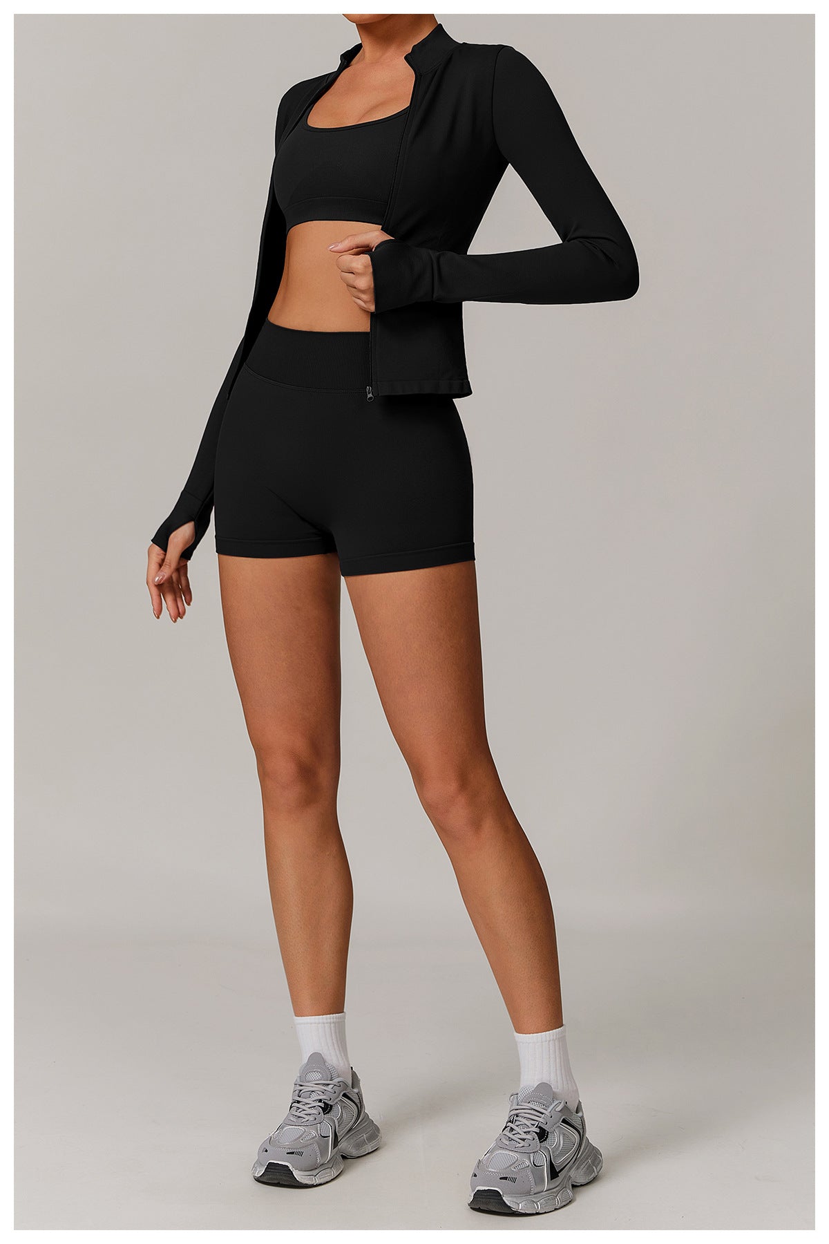 Ensemble de yoga sans coutures à dos ouvert : Vêtements de sport ajustés à séchage rapide pour la course à pied et le fitness 5284