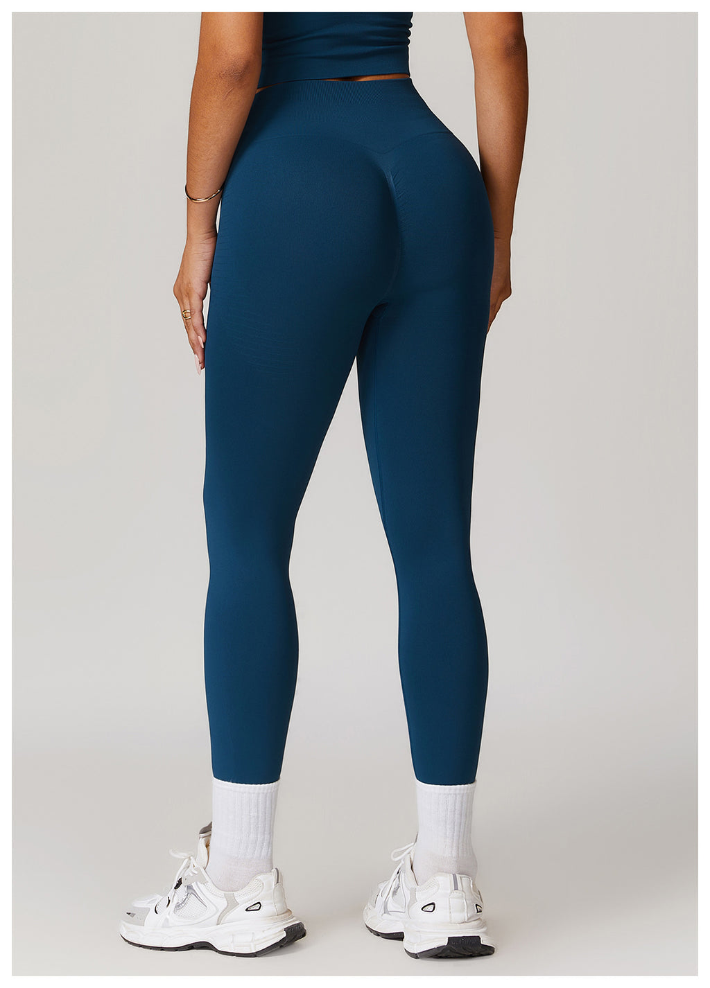 Seamless Ribbed-Waistband Yoga Leggings: High-Waisted Tummy-Control & Booty-Lifting Fitness Pants 6825