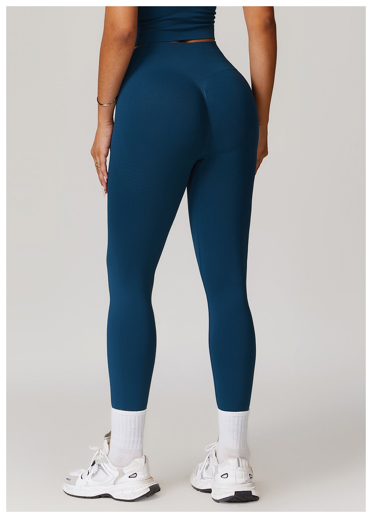 Seamless Ribbed-Waistband Yoga Leggings: High-Waisted Tummy-Control & Booty-Lifting Fitness Pants 6825