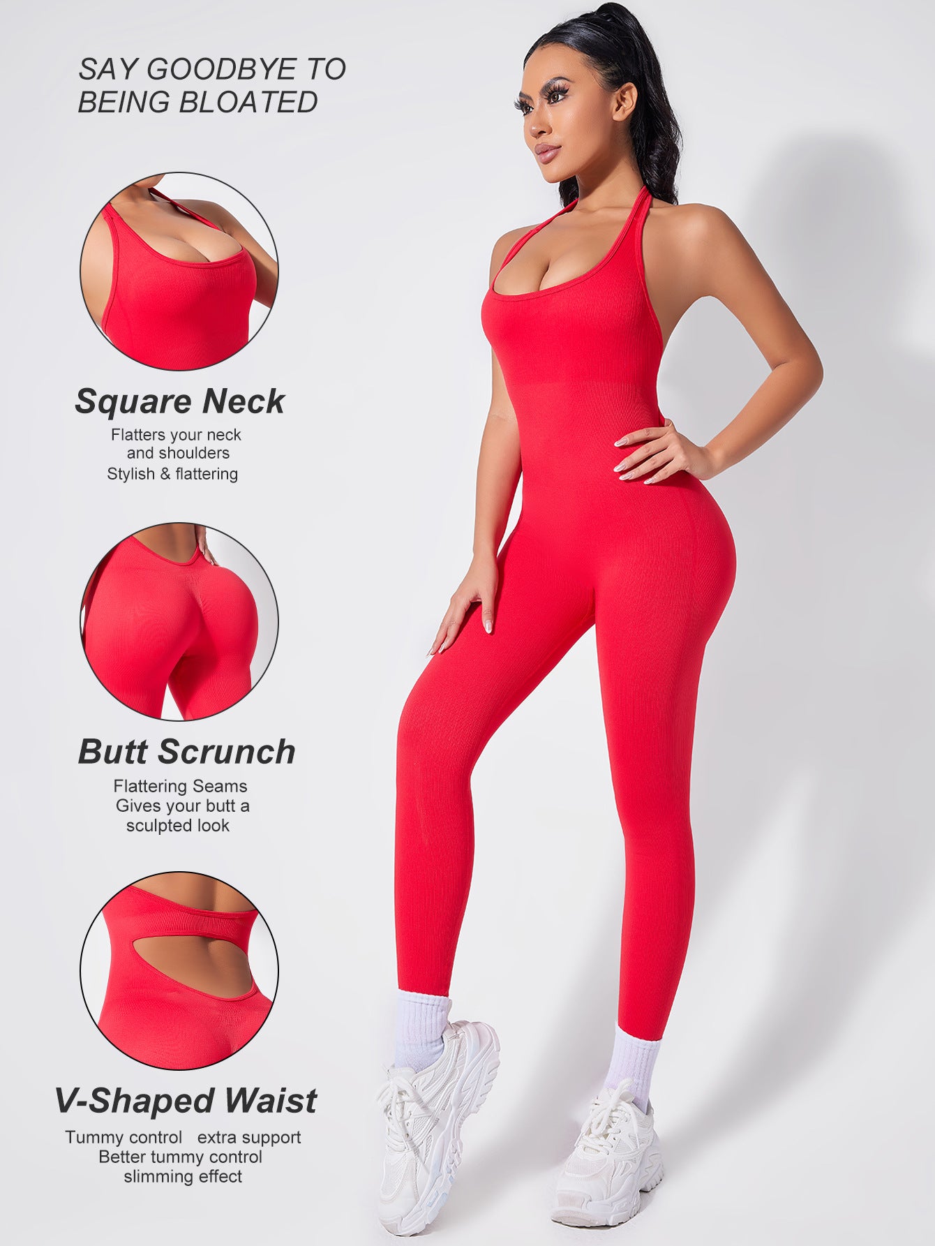 Combinaison de Yoga Sexy Dos Nu Push-Up pour Femmes, Bodysuit Amincissant Effet Pêche, Tenue de Yoga Une Pièce Style Débardeur