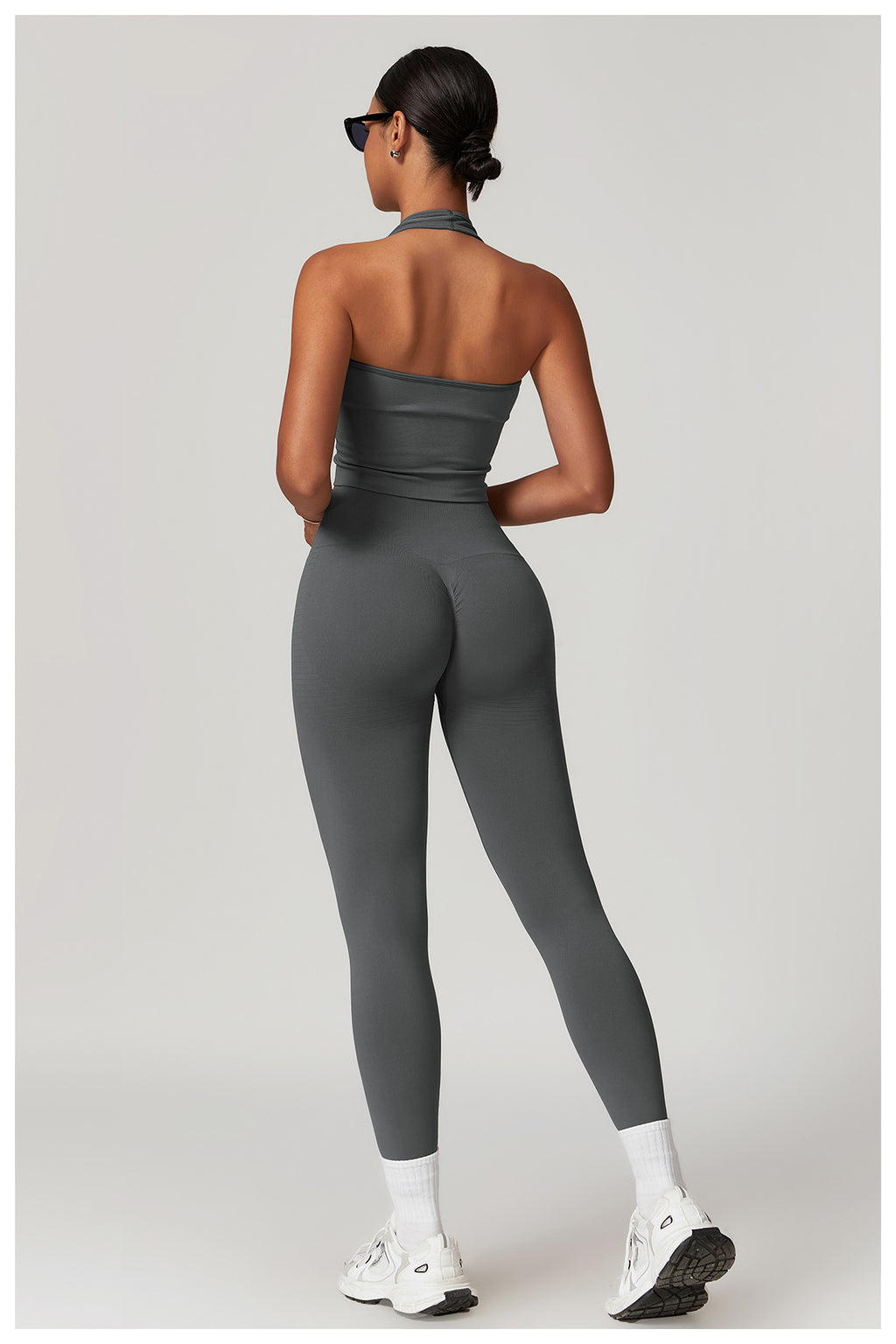 Seamless Ribbed-Waistband Yoga Leggings: High-Waisted Tummy-Control & Booty-Lifting Fitness Pants 6825