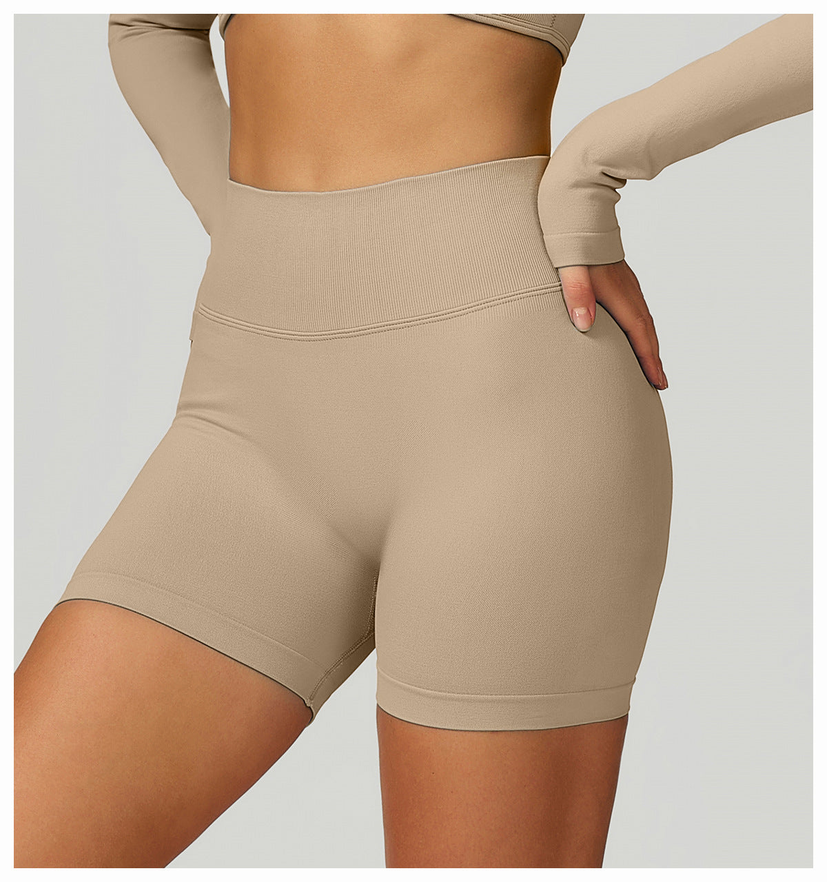 Short de Yoga Sans Couture à Contraste : Legging Taille Haute et Coupe Ajustée pour la Course 5726