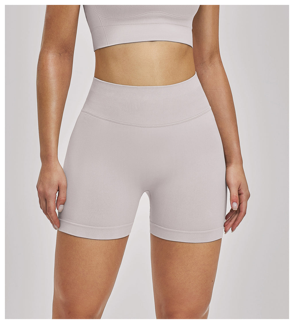Seamless High-Waisted Yoga Shorts: Booty-Lifting Quick-Dry Activewear for Running & Fitness 9687