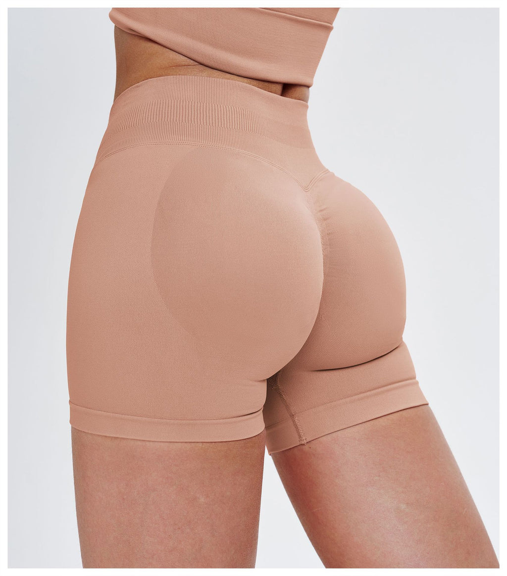 Seamless High-Waisted Yoga Shorts: Booty-Lifting Quick-Dry Activewear for Running & Fitness 9687