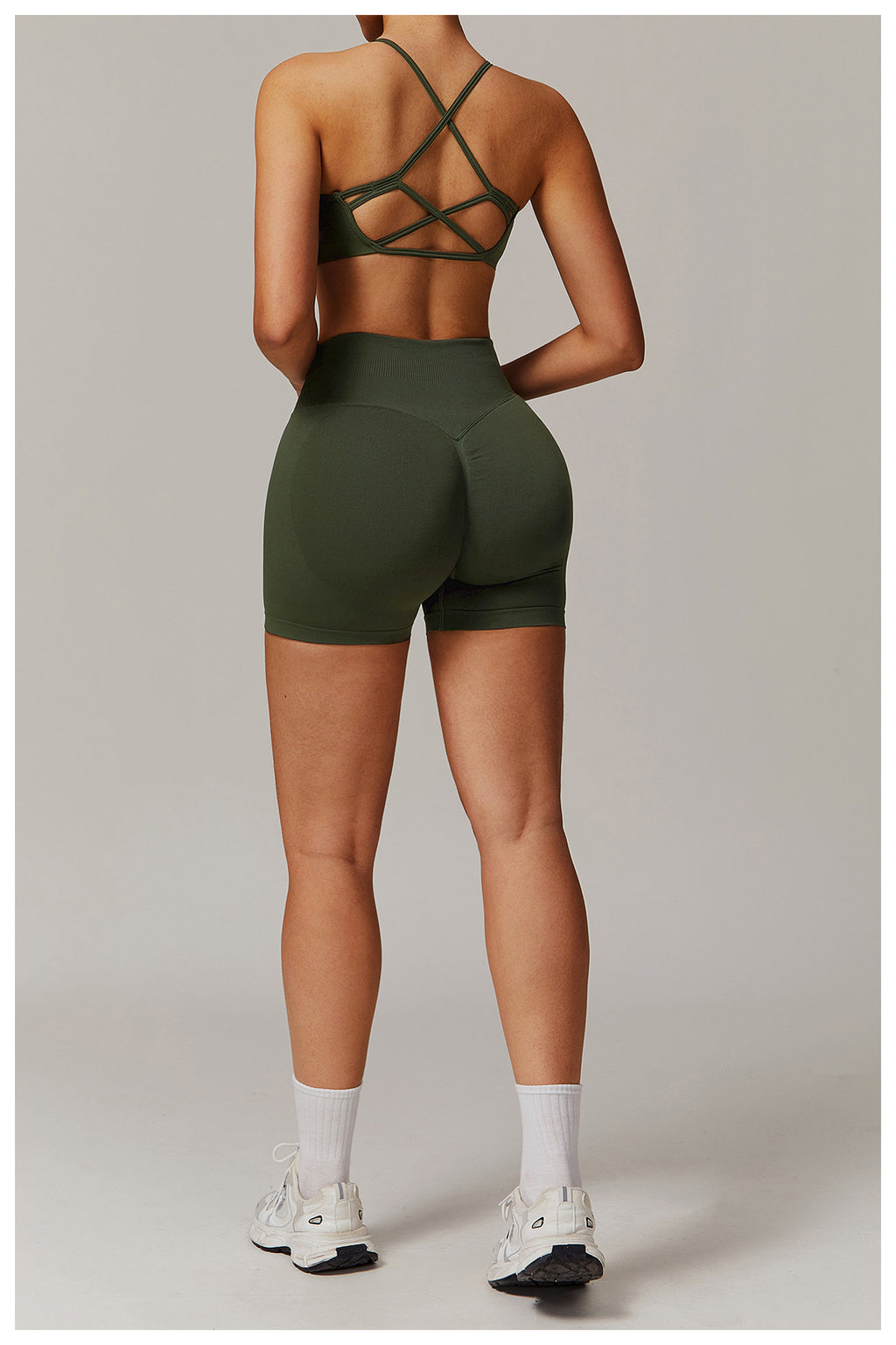 Seamless High-Waisted Yoga Shorts: Booty-Lifting Quick-Dry Activewear for Running & Fitness 9687