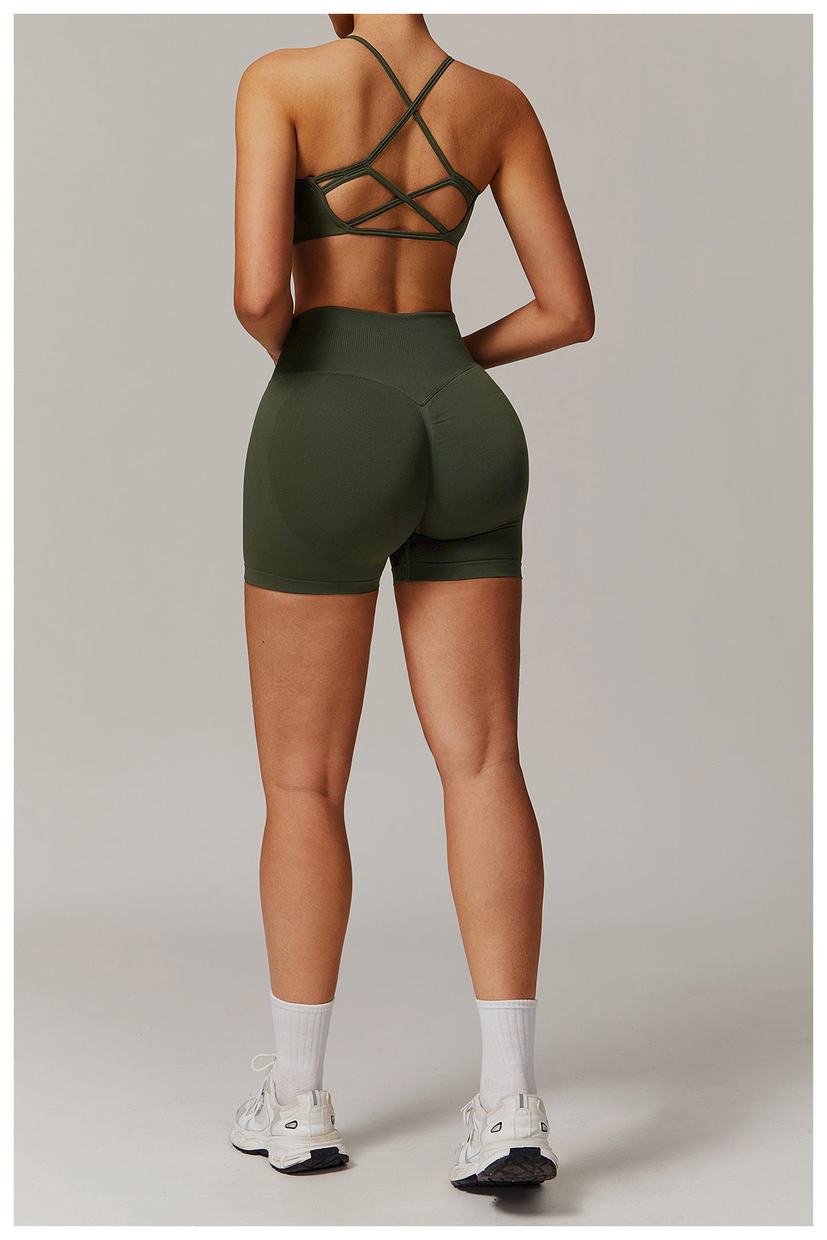 Seamless High-Waisted Yoga Shorts: Booty-Lifting Quick-Dry Activewear for Running & Fitness 9687