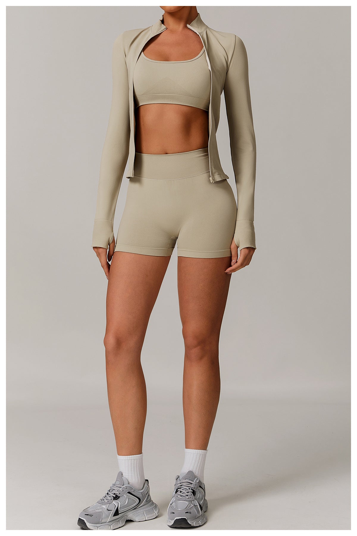 Ensemble de yoga sans coutures à dos ouvert : Vêtements de sport ajustés à séchage rapide pour la course à pied et le fitness 5284
