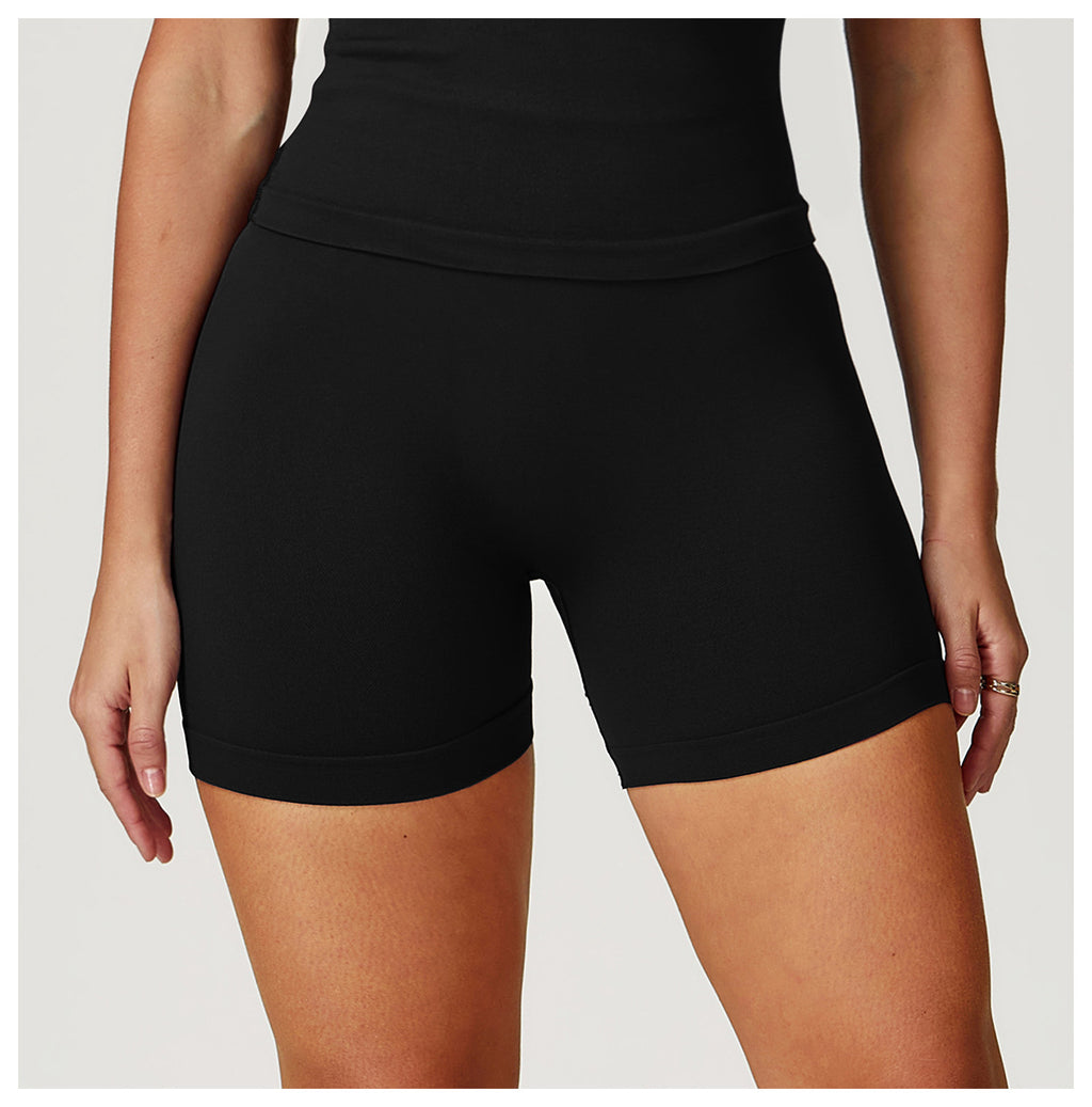 Seamless High-Waisted Yoga Shorts: Booty-Lifting Quick-Dry Activewear for Running & Fitness 9687