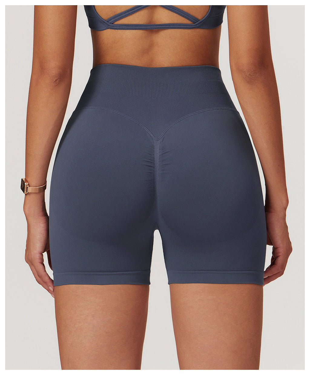 Seamless High-Waisted Yoga Shorts: Booty-Lifting Quick-Dry Activewear for Running & Fitness 9687