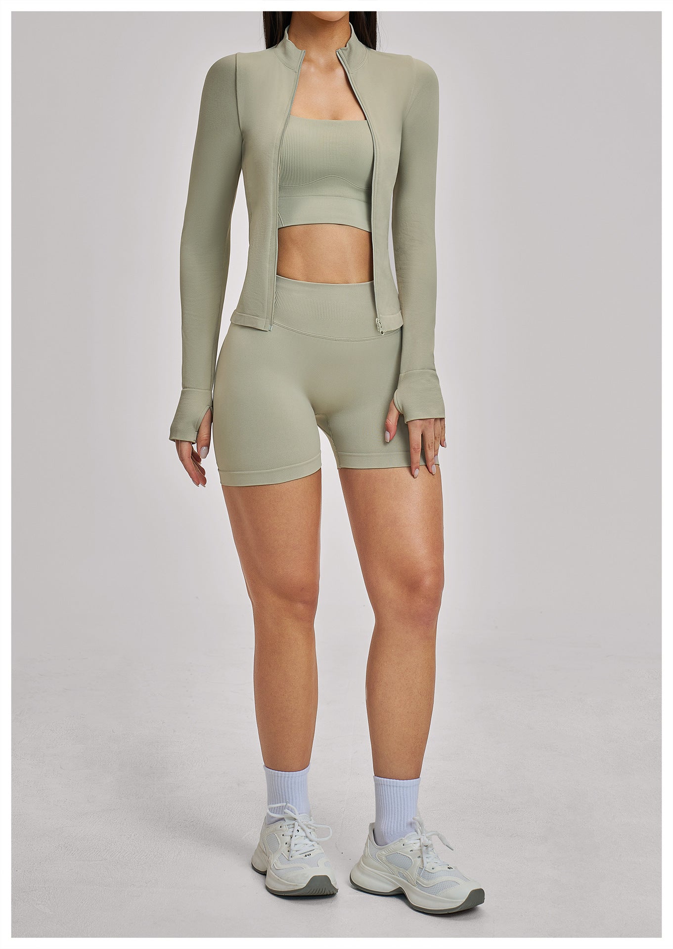 Ensemble de Yoga Sans Couture à Dos Croisé : Tenue de Sport Moulante et Ultra-Extensible pour la Course et le Fitness 4824