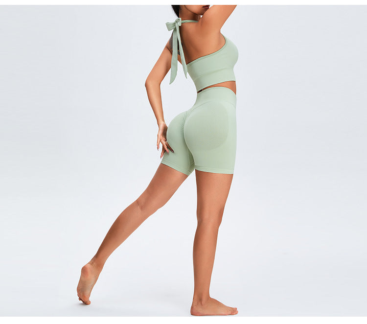 Seamless Peach-Lift Yoga Set: Slim-Fit Scrunch Butt Leggings & Running Workout Activewear