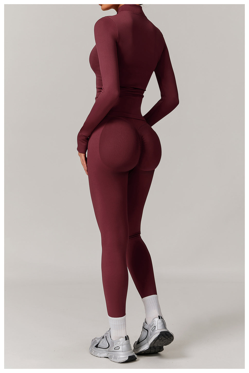 Ensemble de yoga sans coutures à dos ouvert : Vêtements de sport ajustés à séchage rapide pour la course à pied et le fitness 5284