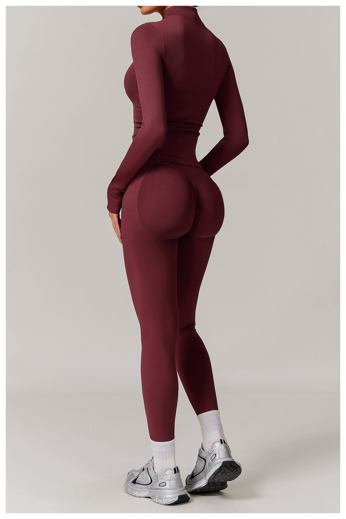 Ensemble de yoga sans coutures à dos ouvert : Vêtements de sport ajustés à séchage rapide pour la course à pied et le fitness 5284