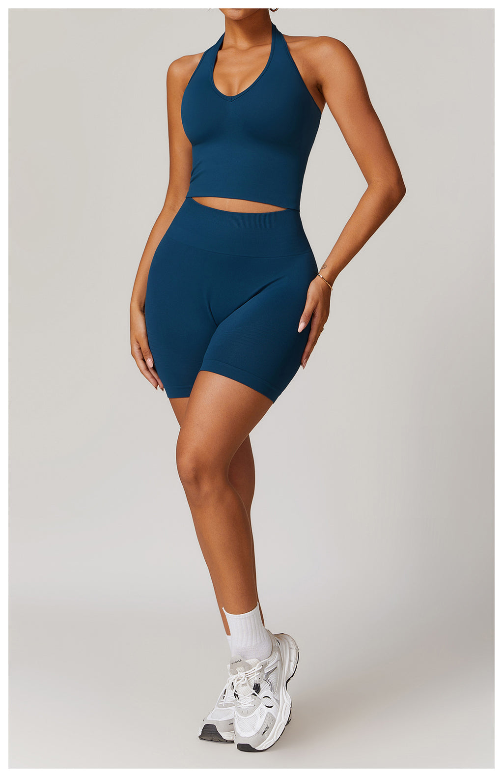 Ensemble de yoga côtelé sans couture à dos nageur : Ensemble de vêtements de sport gainant et rehausseur de fessier 5479
