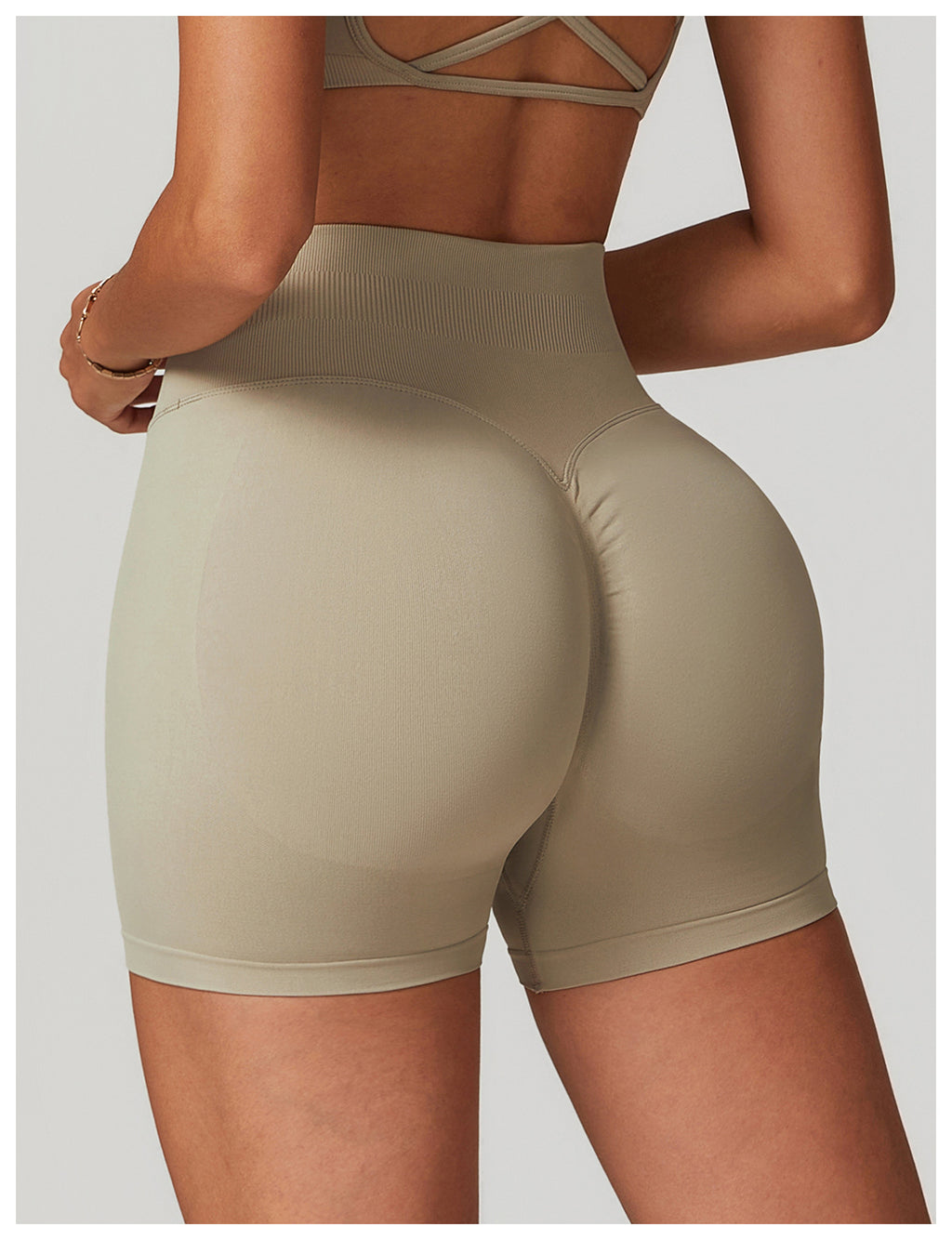 Seamless High-Waisted Yoga Shorts: Booty-Lifting Quick-Dry Activewear for Running & Fitness 9687