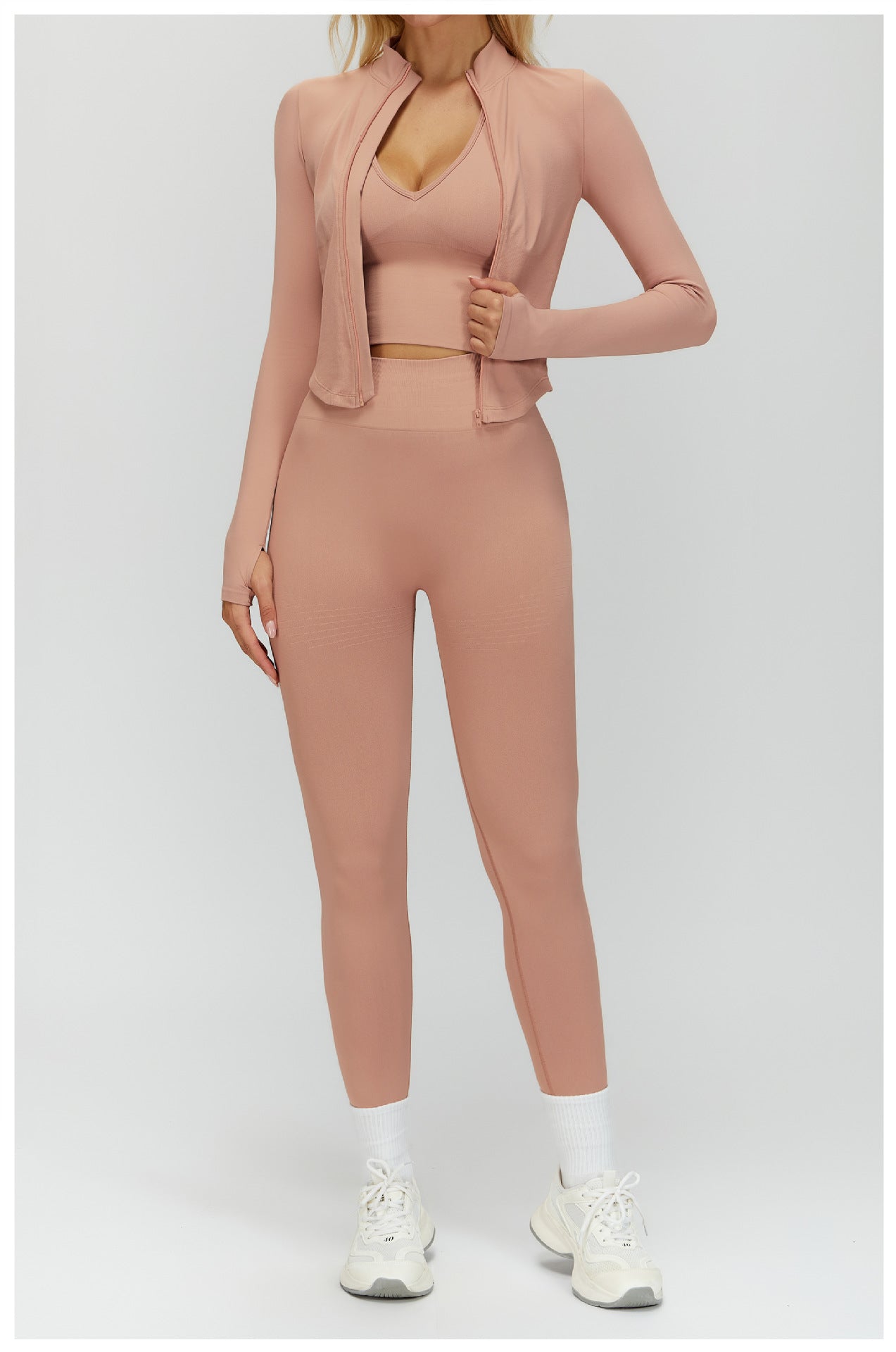 Seamless Ribbed-Waistband Yoga Leggings: High-Waisted Tummy-Control & Booty-Lifting Fitness Pants 6825