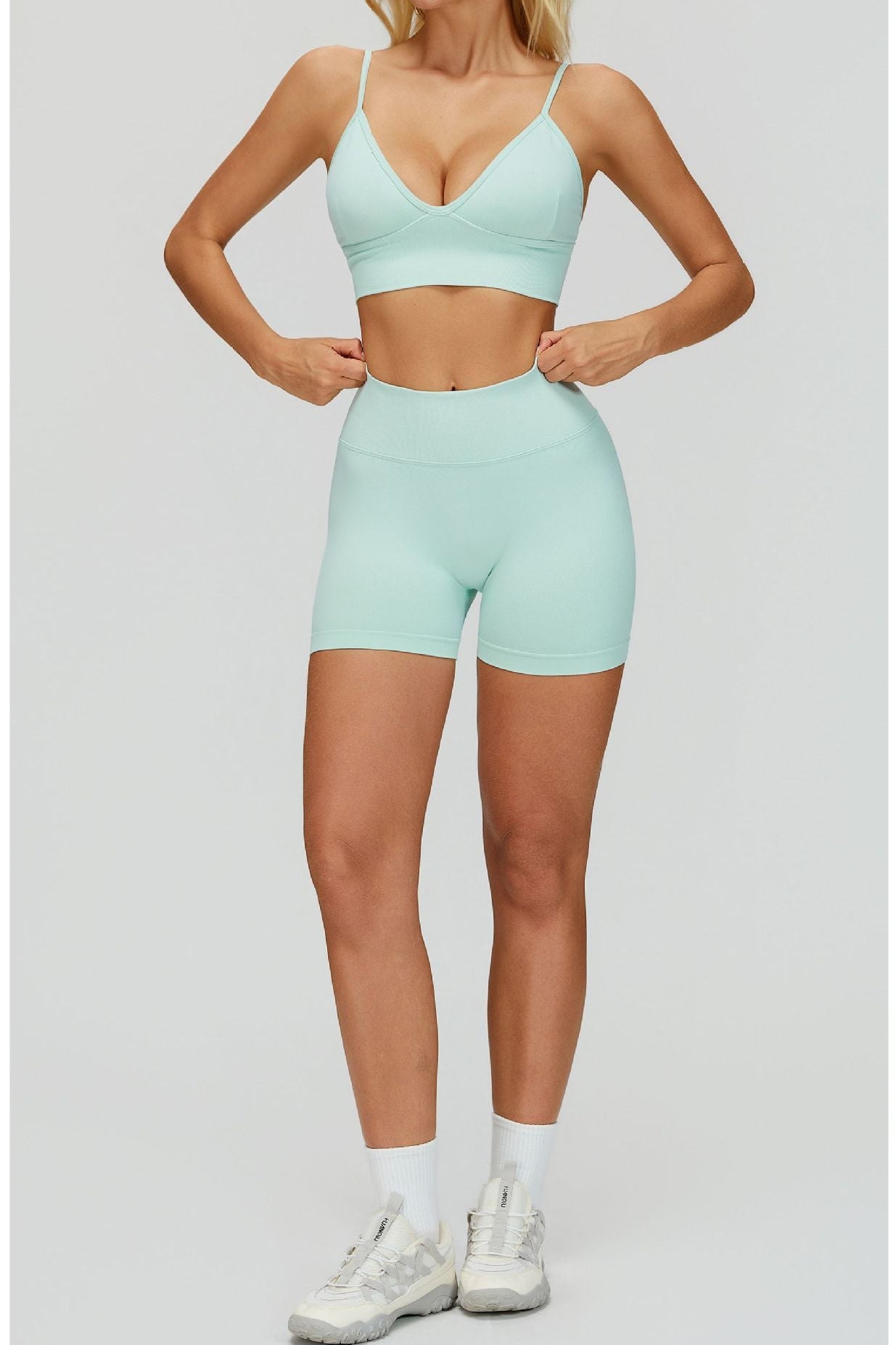 Ensemble de Yoga 3 Pièces Sans Couture : Vêtements de Sport Amincissants Taille Haute & Tenue de Fitness Séchage Rapide 5412