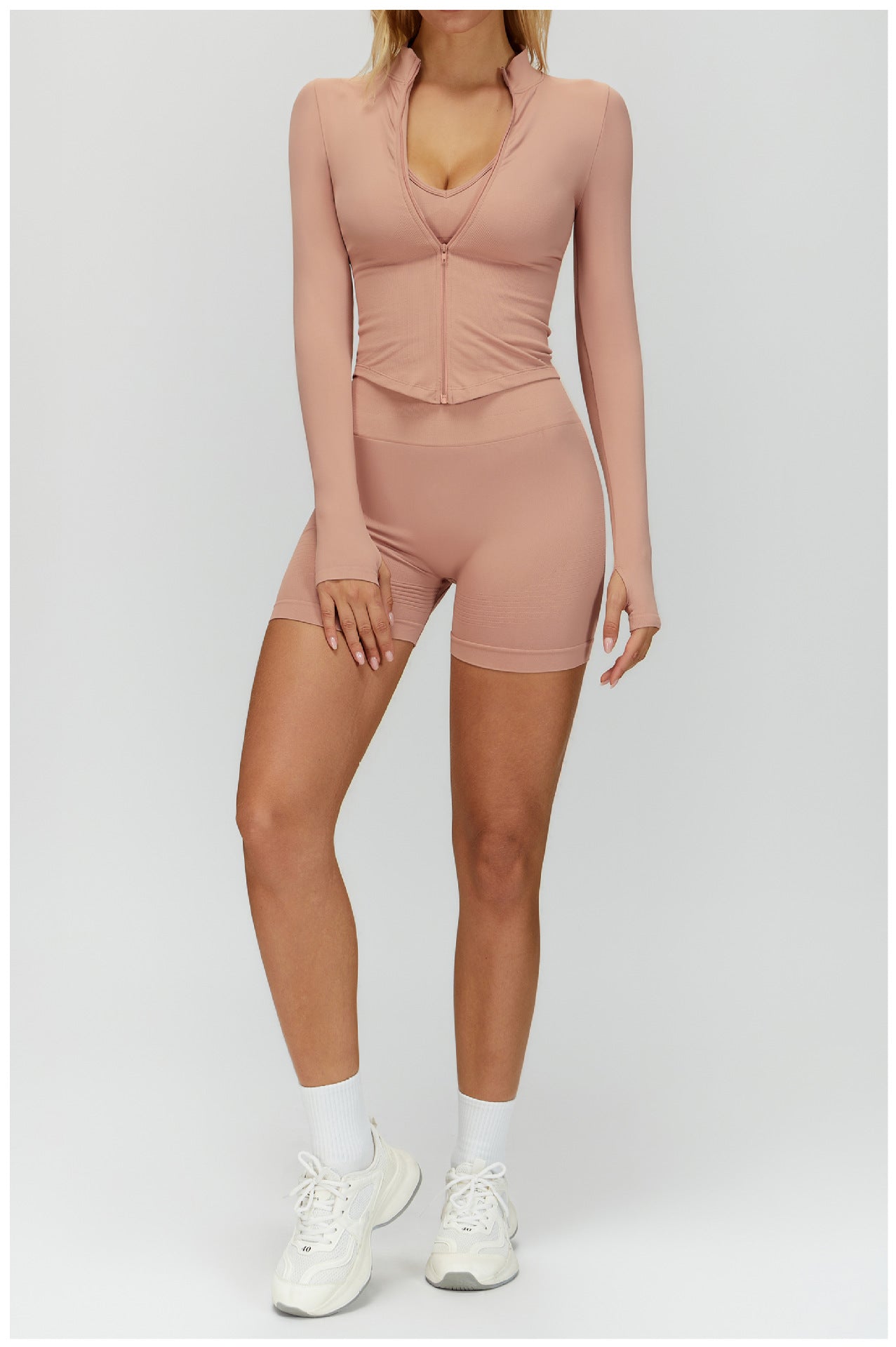 Ensemble de yoga côtelé sans couture à dos nageur : Ensemble de vêtements de sport gainant et rehausseur de fessier 5479