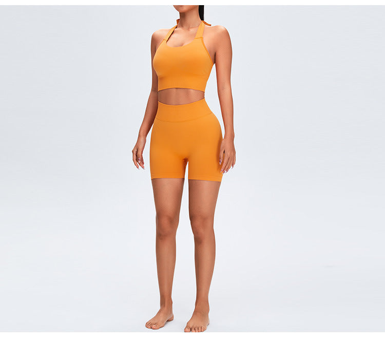 Seamless Peach-Lift Yoga Set: Slim-Fit Scrunch Butt Leggings & Running Workout Activewear