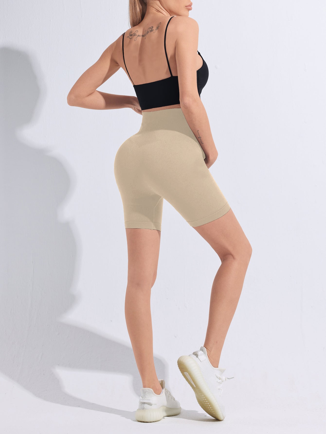 Short de base de maternité sans couture pour femmes, short de sport côtelé antidérapant et ajusté de couleur unie, ensemble de 3 pièces pour la grossesse