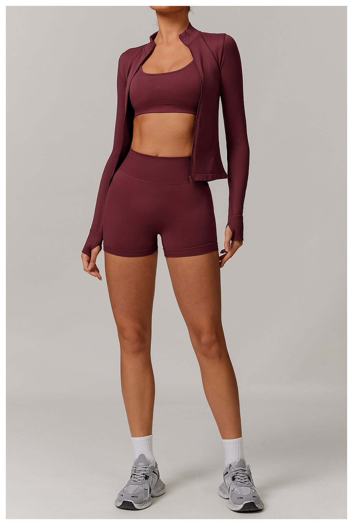 Short de Yoga Taille Haute Sans Couture : Short Cycliste de Sport Gainant et Rehausseur de Fesses 4389