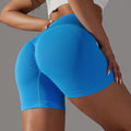 Short de yoga sans couture taille haute en V : Short push-up fessier rehaussé et short de course en maille respirante 3"