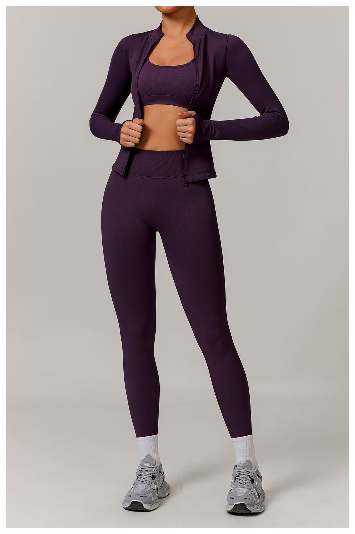 Ensemble de yoga sans coutures à dos ouvert : Vêtements de sport ajustés à séchage rapide pour la course à pied et le fitness 5284
