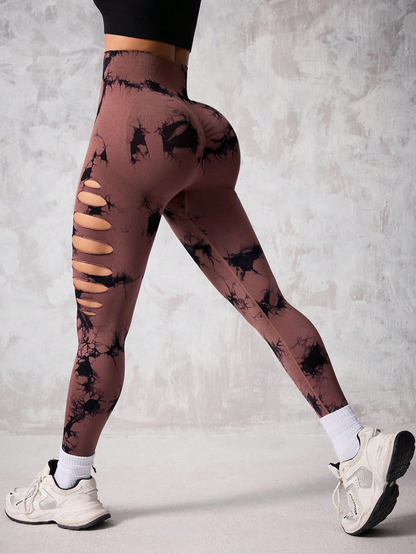 Legging de yoga taille haute tie-dye pour femme, pantalon de sport gainant et liftant la taille effet fesses de pêche